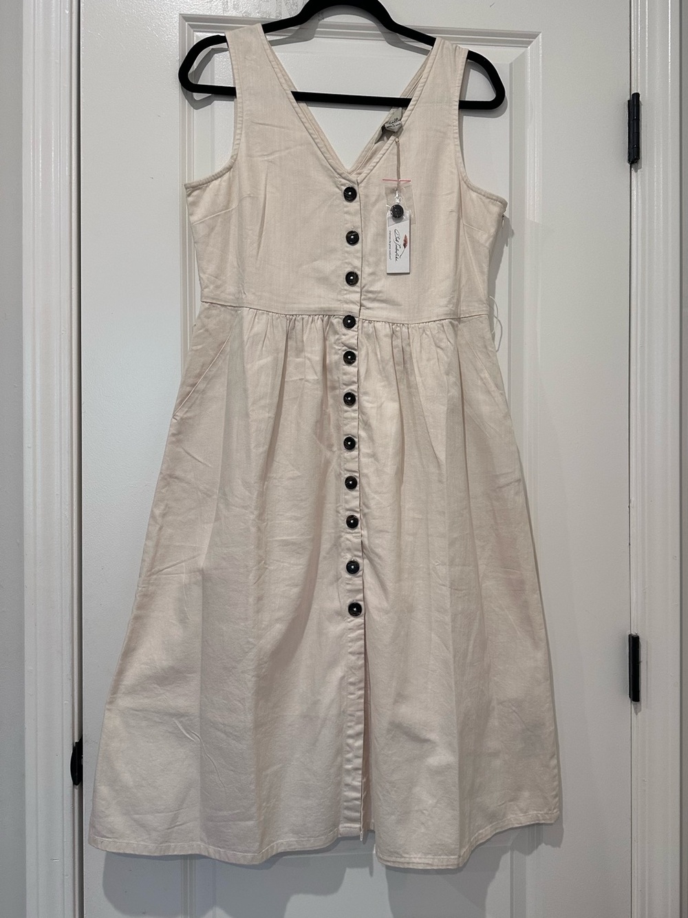 Bob Timberlake Ivory Button Front Midi Dress Size 6 NWT